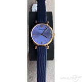 Emporio Armani Gianni T Bar Blue Dial Blue Leather Strap Watch For Women - AR1875 Authentic Buy Shop Now