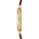 Emporio Armani Gianni T Bar Beige Dial Brown Leather Strap Watch For Women - AR1883 Authentic Buy Shop Now
