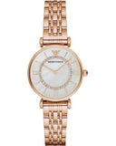 Emporio Armani Gianni T Bar Mother of Pearl Rose Gold Stainless Steel Strap Watch For Women - AR1909 Authentic Buy Shop Now