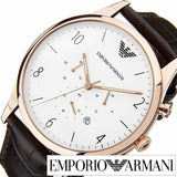 Emporio Armani Beta Chronograph White Dial Brown Leather Strap Watch For Men - AR1916 Authentic Buy Shop Now