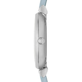 Emporio Armani Gianni T-Bar White Dial Blue Leather Strap Watch for Women - AR1928 Authentic Buy Shop Now