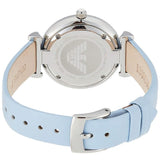 Emporio Armani Gianni T-Bar White Dial Blue Leather Strap Watch for Women - AR1928 Authentic Buy Shop Now
