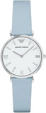Emporio Armani Gianni T-Bar White Dial Blue Leather Strap Watch for Women - AR1928