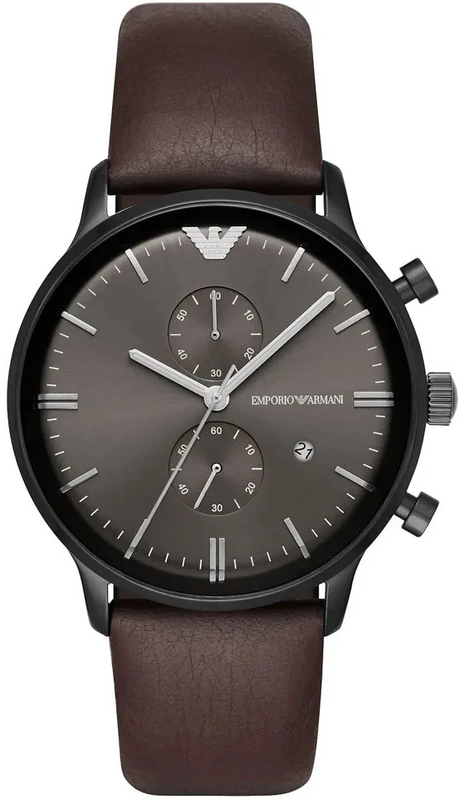 Emporio Armani Retro Chronograph Brown Dial Brown Leather Strap Watch for Men - AR1932 Authentic Buy Shop Now