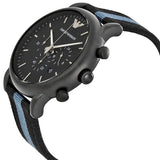 Emporio Armani Luigi Chronograph Quartz Black Dial Two Tone Nylon Strap Watch For Men - AR1948 Authentic Buy Shop Now