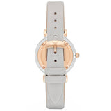 Emporio Armani Gianni T Bar Quartz Mother of Pearl Dial White Leather Strap Watch For Women - AR1965 Authentic Buy Shop Now