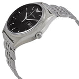Emporio Armani Zeta Black Dial Silver Steel Strap Watch for Men - AR1977 Authentic Buy Shop Now