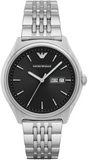 Emporio Armani Zeta Black Dial Silver Steel Strap Watch for Men - AR1977 Authentic Buy Shop Now