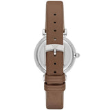 Emporio Armani Gianni T-Bar White Dial Brown Leather Strap Watch for Women - AR1988 Authentic Buy Shop Now