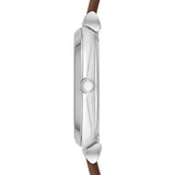 Emporio Armani Gianni T-Bar White Dial Brown Leather Strap Watch for Women - AR1988 Authentic Buy Shop Now