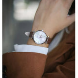 Emporio Armani Gianni T-Bar White Dial Brown Leather Strap Watch for Women - AR1988 Authentic Buy Shop Now
