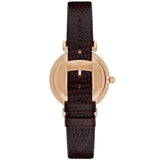 Emporio Armani Gianni T-Bar Silver Dial Brown Leather Strap Watch for Women - AR1990 Authentic Buy Shop Now