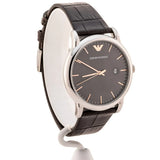 Emporio Armani Luigi Quartz Gray Dial Brown Leather Strap Watch For Men - AR1996 Authentic Buy Shop Now