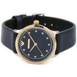 Emporio Armani Alpha XSmall Blue Dial Blue Leather Strap Watch for Women - AR2066 Authentic Buy Shop Now