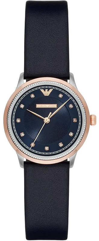 Emporio Armani Alpha XSmall Blue Dial Blue Leather Strap Watch for Women - AR2066 Authentic Buy Shop Now