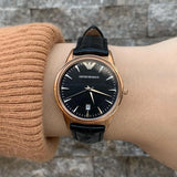 Emporio Armani Classic Black Dial Black Leather Strap Watch for Women - AR2445 Authentic Buy Shop Now