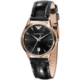 Emporio Armani Classic Black Dial Black Leather Strap Watch for Women - AR2445 Authentic Buy Shop Now