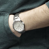 Emporio Armani Renato Chronograph Cream Dial Silver Steel Strap Watch For Men - AR2458 Authentic Buy Shop Now
