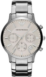 Emporio Armani Renato Chronograph White Dial Silver Steel Strap Watch for Women - AR2459 Authentic Buy Shop Now