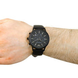 Emporio Armani Sportivo Chronograph Black Dial Black Leather Strap Watch For Men - AR2461 Authentic Buy Shop Now