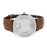 Emporio Armani Renato Silver Dial Brown Leather Strap Watch For Men - AR2463 Authentic Buy Shop Now