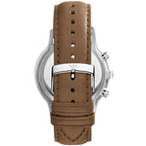 Emporio Armani Classic Chronograph Silver Dial Brown Leather Strap Watch For Men - AR2471 Authentic Buy Shop Now