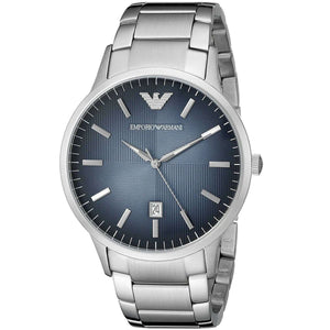 Emporio Armani Renato Blue Dial Silver Steel Strap Watch For Men - AR2472 Authentic Buy Shop Now
