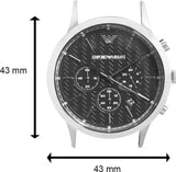 Emporio Armani Renato Chronograph Black Dial Brown Leather Strap Watch For Men - AR2482 Authentic Buy Shop Now