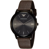 Emporio Armani Retro Black Dial Brown Leather Strap Watch for Men - AR2483 Authentic Buy Shop Now