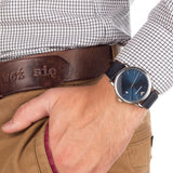 Emporio Armani Dress Quartz Blue Dial Blue Leather Strap Watch For Men - AR2501 Authentic Buy Shop Now