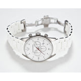 Emporio Armani Sport Chronograph White Dial White Silicone Strap Watch For Men - AR5859 Authentic Buy Shop Now