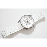 Emporio Armani Sport Chronograph White Dial White Silicone Strap Watch For Men - AR5859 Authentic Buy Shop Now