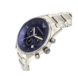 Emporio Armani Sportivo Chronograph Blue Dial Silver Steel Strap Watch For Men - AR5860 Authentic Buy Shop Now