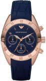 Emporio Armani Sportivo Chronograph Blue Dial Blue Silicone Strap Watch for Women - AR5939 Authentic Buy Shop Now