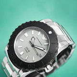 Emporio Armani Bracelet Collection Black Dial Silver Steel Strap Watch For Men - AR5970 Authentic Buy Shop Now