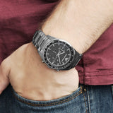 Emporio Armani Tazio Chronograph Black Dial Silver Steel Strap Watch for Men - AR5980 Authentic Buy Shop Now