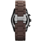 Emporio Armani Tazio Chronograph Black Dial Brown Silicone Strap Watch for Men - AR5990 Authentic Buy Shop Now