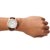 Emporio Armani Sportivo Chronograph White Dial Brown Leather Strap Watch For Men - AR5996 Authentic Buy Shop Now