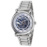 Emporio Armani Meccanico Automatic Silver Dial Silver Steel Strap Watch for Men - AR60006 Authentic Buy Shop Now