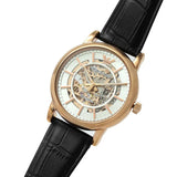 Emporio Armani Luigi Skeleton Silver Dial Black Leather Strap Watch For Men - AR60007 Authentic Buy Shop Now