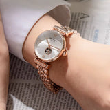 Emporio Armani Gianni T-Bar Silver Dial Rose Gold Steel Strap Watch For Women - AR60023 Authentic Buy Shop Now