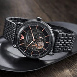 Emporio Armani Automatic Multifunction Black Dial Black Mesh Bracelet Watch For Men - AR60025 Authentic Buy Shop Now