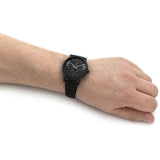 Emporio Armani Meccanico Quartz Black Dial Black Leather Strap Watch For Men - AR60032 Authentic Buy Shop Now