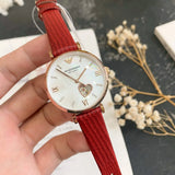Emporio Armani Meccanico Automatic Silver Dial Burgundy Leather Strap Watch For Women - AR60044 Authentic Buy Shop Now