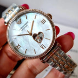 Emporio Armani Gianni T-Bar Analog White Dial Two Tone Steel Strap Watch For Women - AR60019 Authentic Buy Shop Now