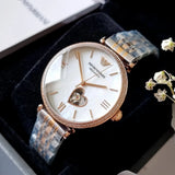 Emporio Armani Meccanico Automatic Mother of Pearl Dial Two Tone Steel Strap Watch For Women - AR60049 Authentic Buy Shop Now
