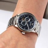 Emporio Armani Mario Chronograph Automatic Blue Dial Silver Steel Strap Watch For Men - AR60052 Authentic Buy Shop Now