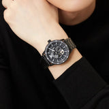 Emporio Armani Meccanico Automatic Black Dial Black Steel Strap Watch For Men - AR60054 Authentic Buy Shop Now
