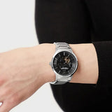 Emporio Armani Meccanico Automatic Black Dial Silver Steel Strap Watch For Men - AR60055 Authentic Buy Shop Now