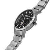 Emporio Armani Meccanico Automatic Black Dial Silver Steel Strap Watch For Men - AR60055 Authentic Buy Shop Now